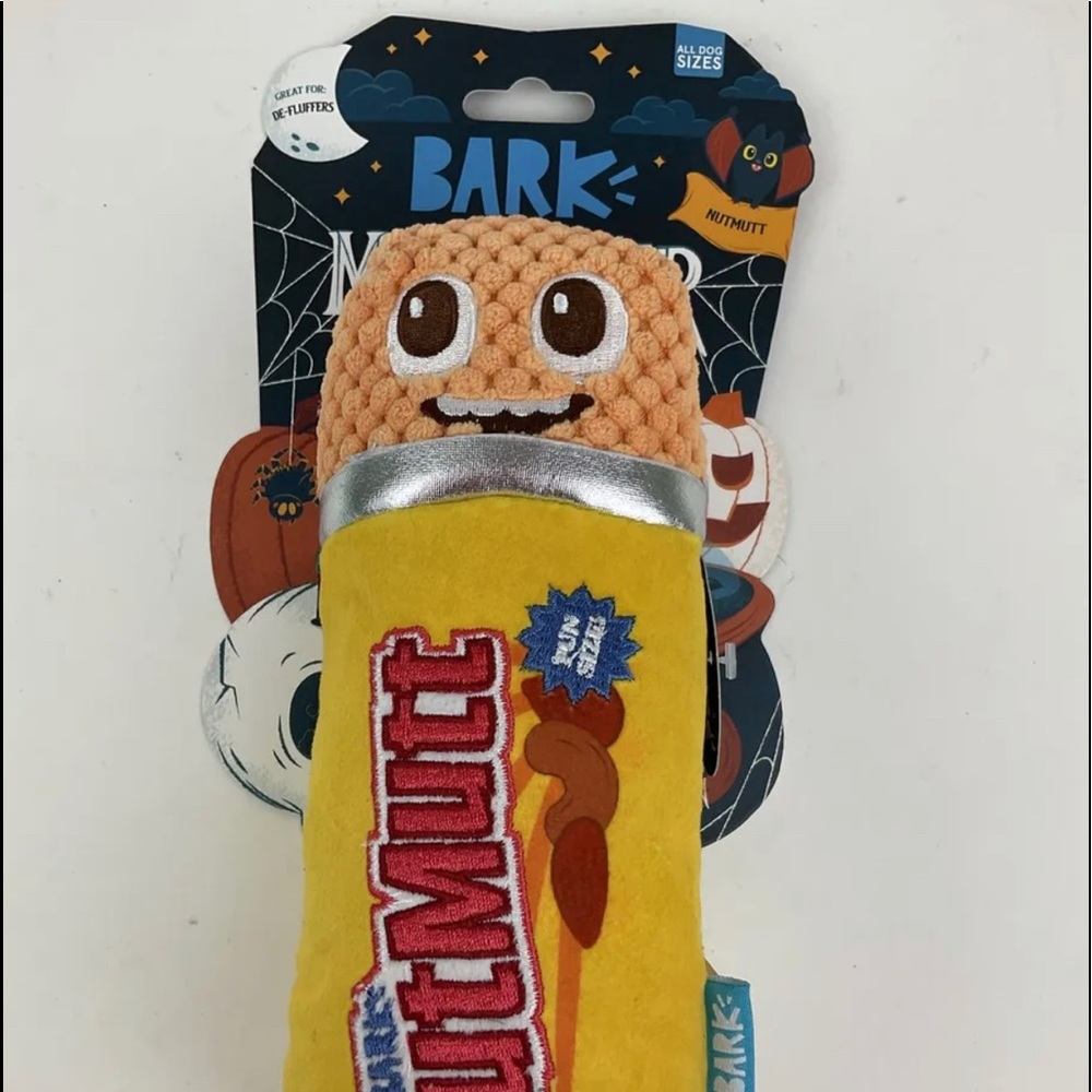 NEW Bark Muttster Mash Nutmutt Fun Size Dog Toy Plush squeaker halloween